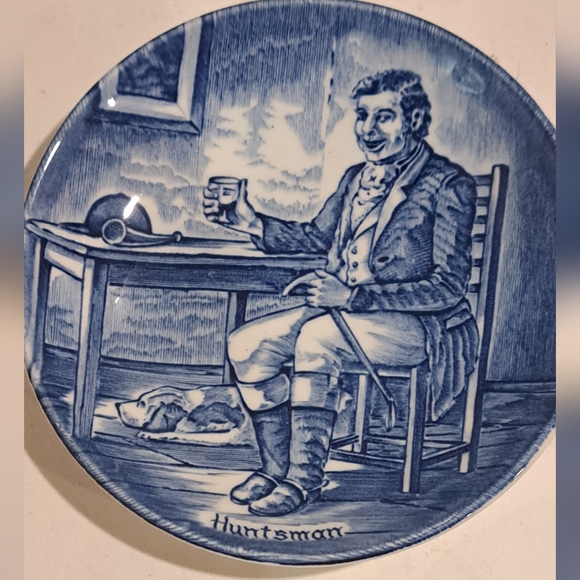 3 Antique Enoch Wedgwood (Tunstall)Ltd Huntsmen, Farm & Game Keeper Salt Plates. - Picture 3 of 7